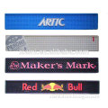 custom make well design engraved red bull pattern rubber bar mat